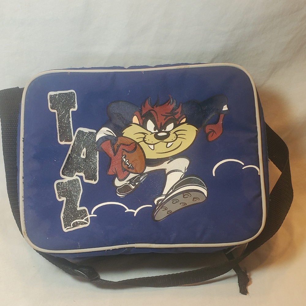 Taz Tazmanian Devil Dallas Cowboys Vtg 90's Soft Side Insulated Lunch Box Bag